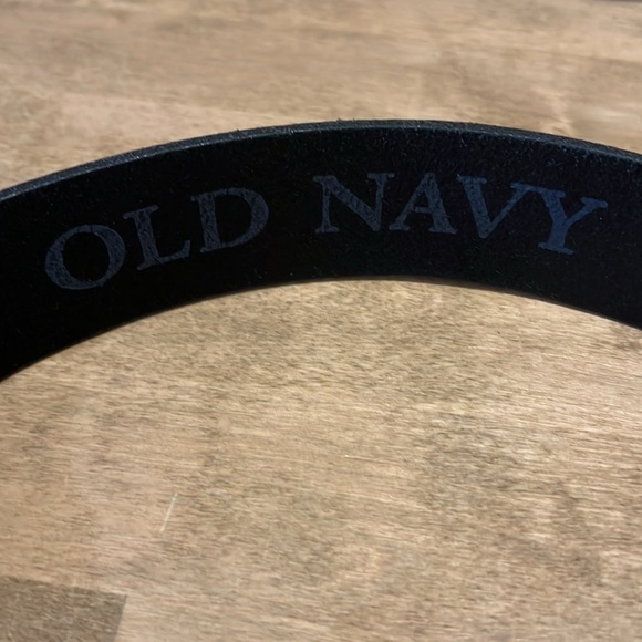 Old Navy Black Leather Belt w Heavyduty Buckle L - Picture 2 of 4